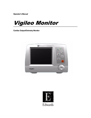 Vigileo Monitor Operators Manual 2005