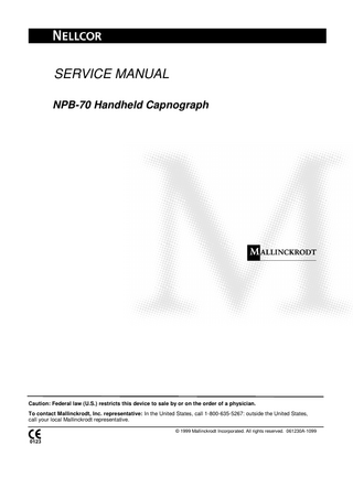 NPB-70 Handheld Capnograph Service Manual Rev A Oct 2003
