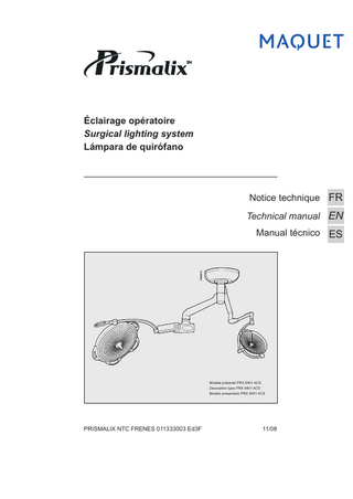 Prismalix Surgical Lighting System Technical Manual Nov 2008