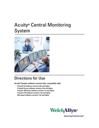 Acuity Central Monitoring System Directions for Use Sw Ver 6.4x