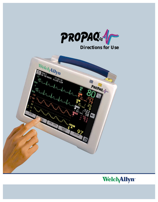 Propaq CS Models 242, 244, 246 Directions for Use Sw 3.4X