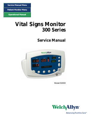 Vital Signs Monitor 300 Series Model 53XXX Service Manual Rev A Dec 2003
