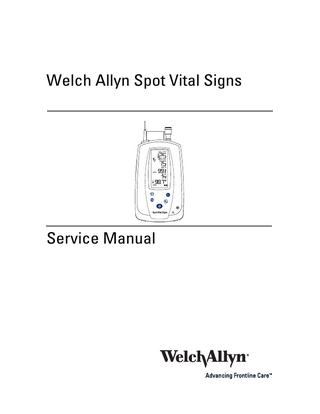 Spot Vital Signs Monitor Series 420 Service Manual Rev L May 2010
