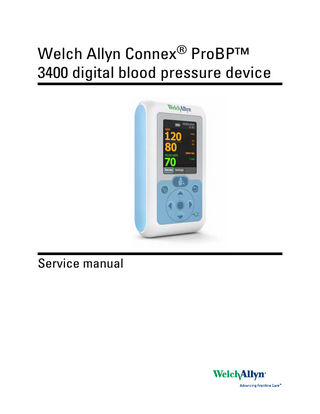 Welch Allyn Connex® ProBP™ 3400 digital blood pressure device  Service manual  