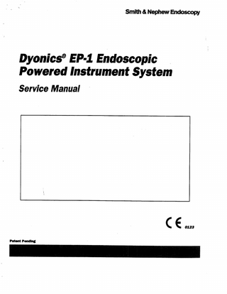 Dyonics EP-1 Service Manual