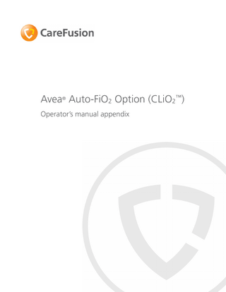 CareFusion Avea Auto-FiO2 Option Operators Manual Appendix Rev F