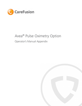 CareFusion Avea Pulse Oximetry Option Operators Manual Appendix Rev B