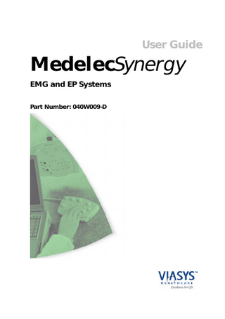 MedelecSynergy EMG and EP Systems User Manual