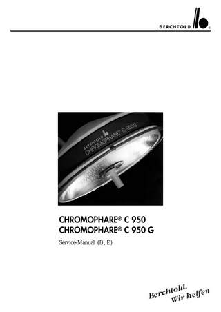CHROMOPHARE C950 and C950G Service Manual