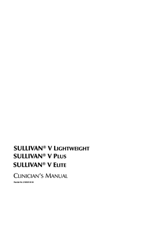 SULLIVAN Series Clinicians Manual June 1999