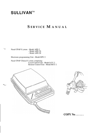 SULLIVAN Service Manual Various Model incl APR, EPU2 Rev 2