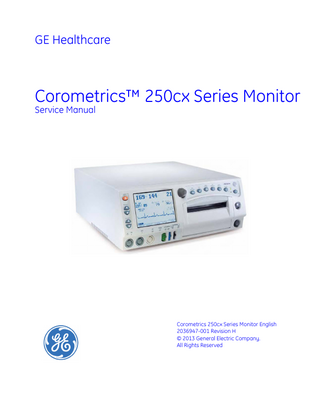 Corometrics 250cx Series Service Manual Rev H