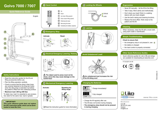 Golvo 8000 and 8008 Quick Reference Guide