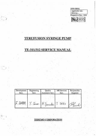 TE-311 and 312 Service Manual Dec 1996