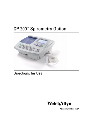 CP 200™ Spirometry Option  Directions for Use  