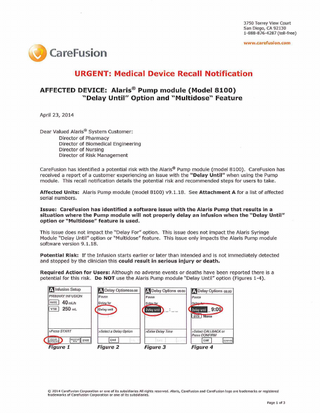 Model 8110 Urgent Medical Device Recall Notification April 2014