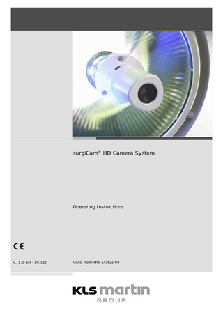 surgiCam HD Camera System Operating Instructions V1.1 Nov 2011