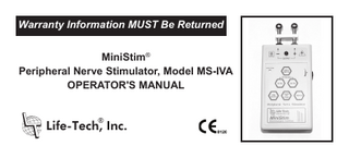 MiniStim Model MS-IVA Operators Manual Rev E