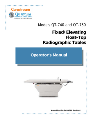 Models QT-740 and QT-750 Operators Manual Rev J