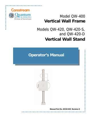 Vertical Wall QW Series Operators Manual Rev E