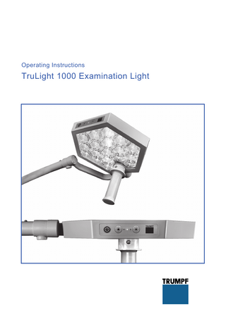 TruLight 1000 Examination Light system Operating Instructions May 2012