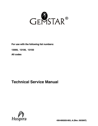 GemStar Technical Service Manual May 2007