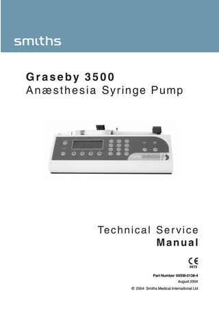Graseby 3500 Technical Service Manual rev.4 Aug 2004