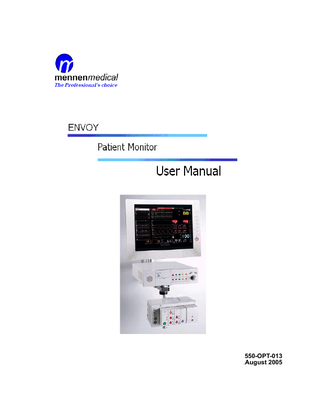 ENVOY Patient Monitor User Manual 550-OPT-013 August 2005