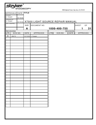 X7000 Light Source Repair Manual Oct 2004