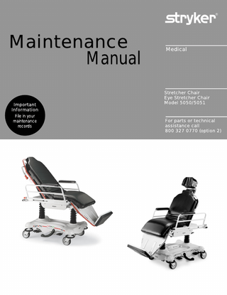 Model 5050 and 5051 Stretcher Chairs Maintenance Manual Rev C June 2001