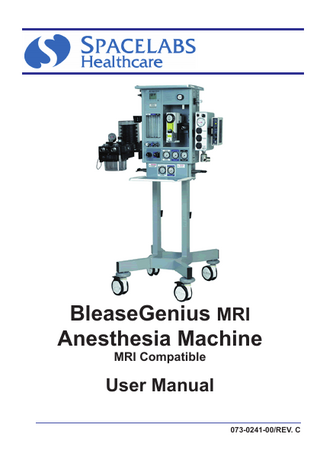 BleaseGenius MRI Anaesthesia Machine User Manual Rev C Dec 2010