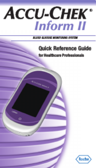 Accu-Chek Inform II Quick Reference Guide Oct 2012