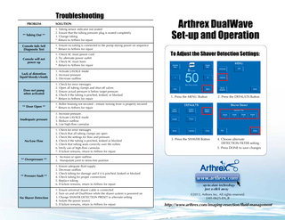 Model AR-6480 DualWave Arthroscopy Pump Troubleshooting Guide Rev B