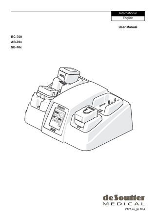 International English User Manual BC-700 AB-70x SB-70x                          VH  OHF    WD  E  D    ຶ  2177 en_gb 10.4  