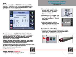 PreSep Oximetery Cather EV1000 Clinical Platform Setup Guide