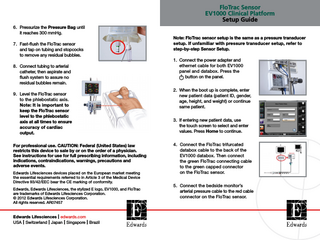 FloTrac Sensor EV1000 Clinical Platform Set Guide