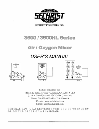 3500 and 3500 HL Series Users Manual Rev 7