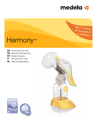 Harmony™ EN Instructions for use DE Gebrauchsanweisung FR Mode d’emploi IT Istruzioni per l’uso NL Gebruiksaanwijzing  