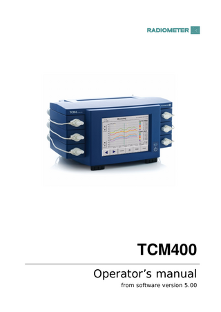 TCM400 Operators Manual Sw Ver 5.00 Edition Q