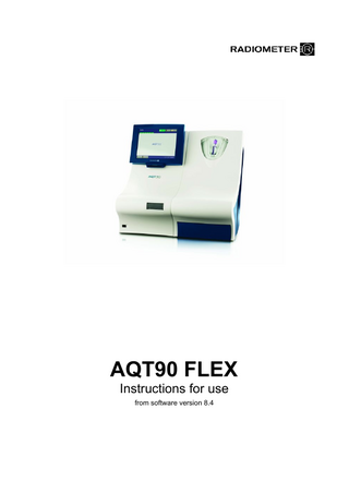 AQT90 FLEX Instructions for use from software version 8.4  
