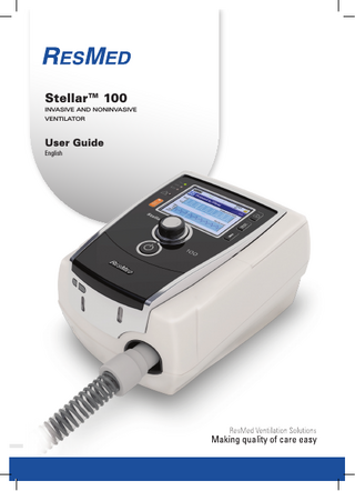 Stellar™ 100 Invasive and noninvasive ventilator  User Guide English  