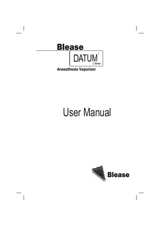 Blease Datum L Series User Manual V2 Nov 2004