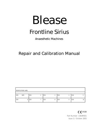 Frontline Sirius Repair and Calibration Manual Issue 2 Oct 2005