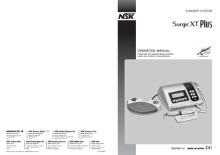 SURGERY SYSTEM  OPERATION MANUAL Please read this Operation Manual carefully before use, and file for future reference.  OM-E0454E 003 ’11.04.03 S  