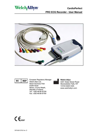 CardioPerfect PRO ECG Recorder User Manual Ver D