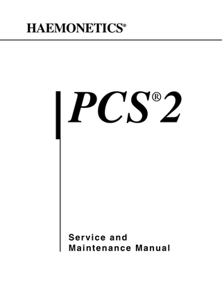 PCS2 Service and Maintenance Manual Rev d April 2003