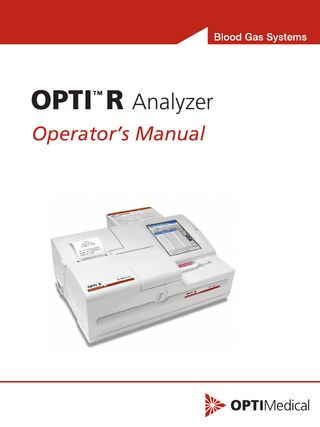 OPTI R Analyzer Operators Manual Rev K July 2012