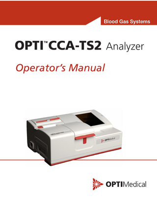 OPTI CCA-TS2 Analyzer Operators Manual Rev A March 2013