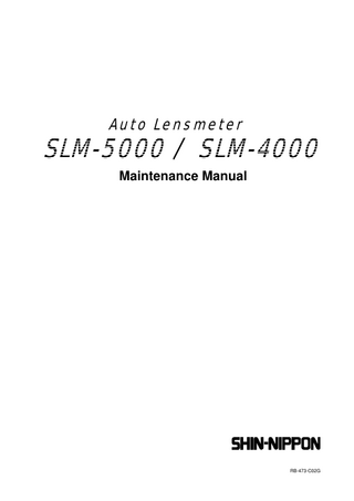 SLM-4000 and SLM-5000 Service Manual