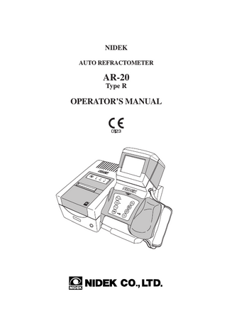 AR-20 Type R Operators Manual Jan 2005